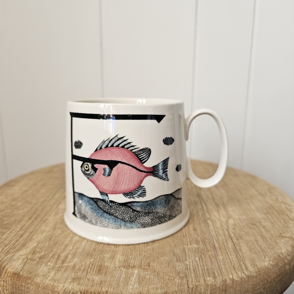 Balducci x Anthropologie F Initial Fish Coffee Mug Limited Edition